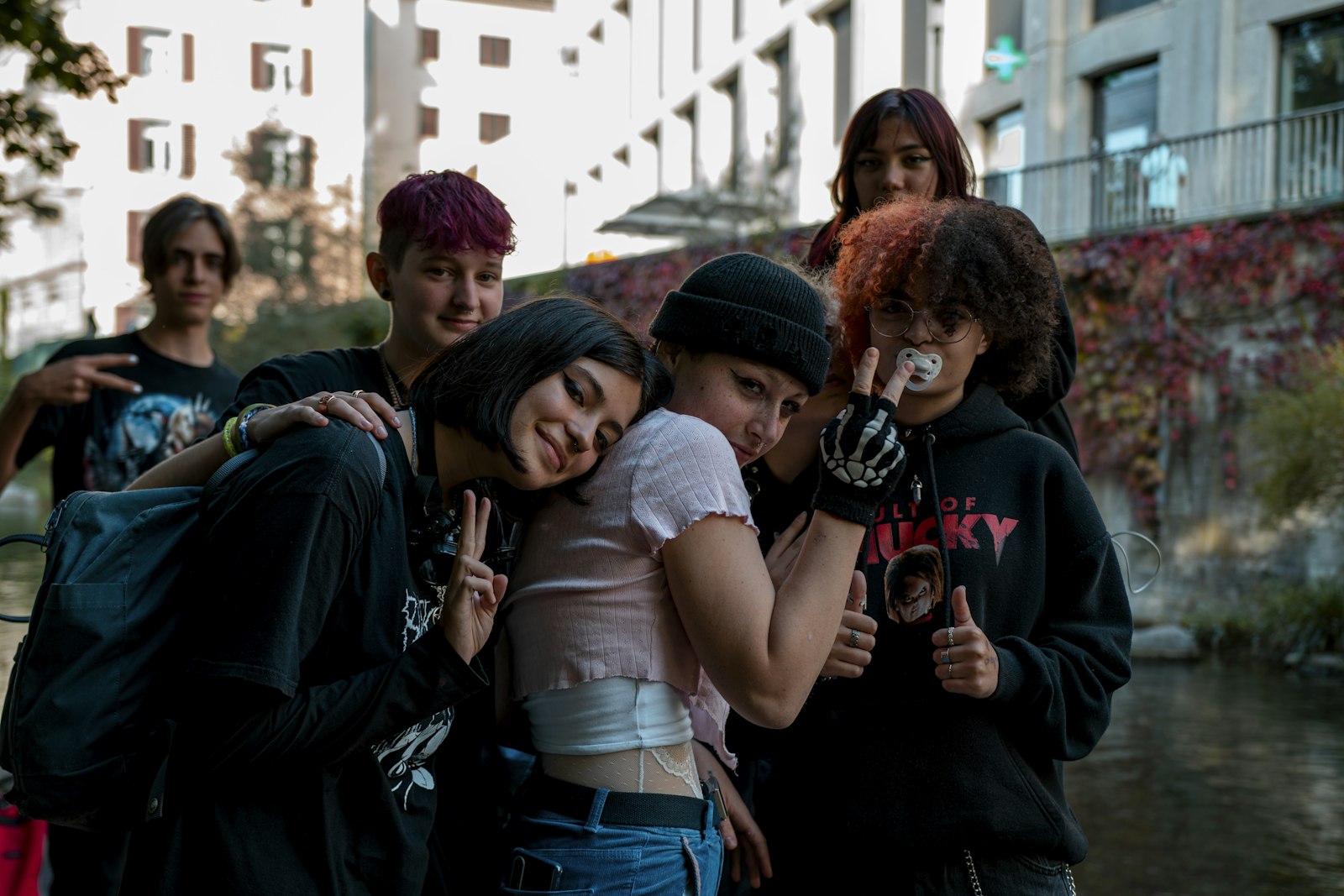 A group of young people from the community together